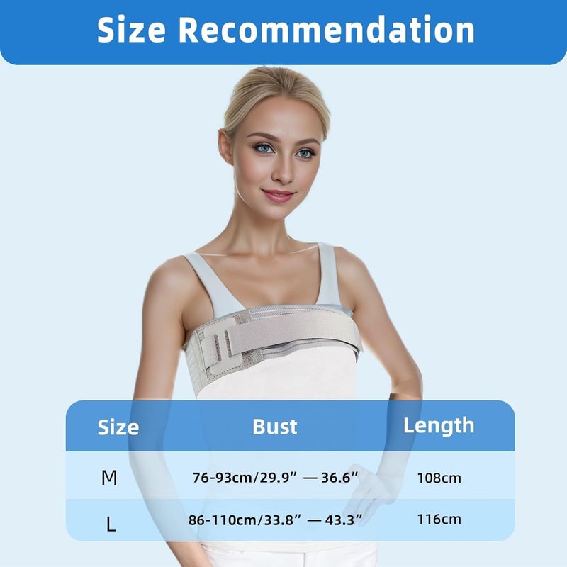 Malloraned Rib Brace for Women,Breathable Men Rib Compression Wrap for Cracked Ribs and Broken Rib,Chest Binder and Rib Protector (Large) - Image 4